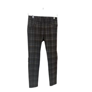 Sanctuary by Anthropologie Plaid Pull On Ponte Knit Pants, Brown Gray XS Petite